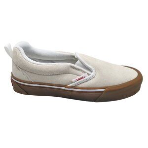 Vans Classic Slip-On Shoes Mens Size 6.5 Womens 8 White Gum Sole Suede Skate